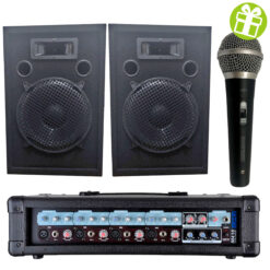 Combo eventos 1: consola bt+ 2 bafles 12"+ microfono de regalo