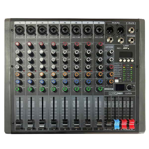 Mixer 8 Canales Usb Bluetooth Moon Euro8