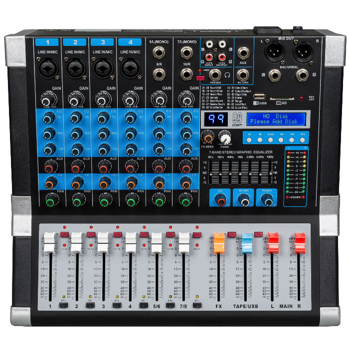 Consola potenciada 8 Canales Moon Mpm1108