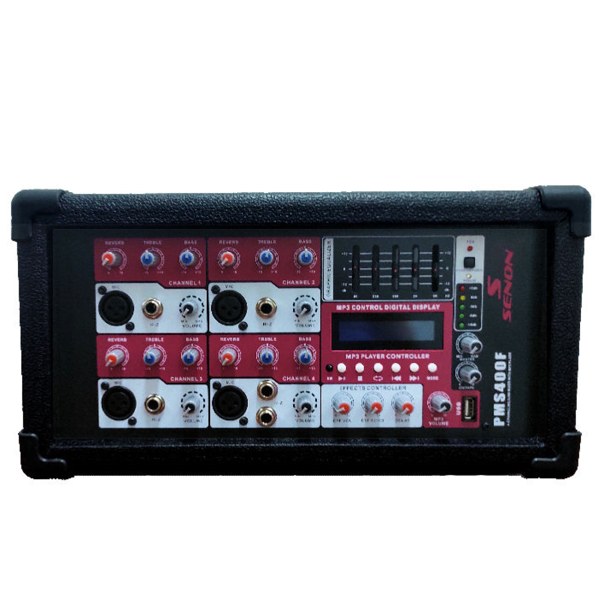 Consola Potenciada 4 Canales Bluetooth Usb 100w Senon Pms400f