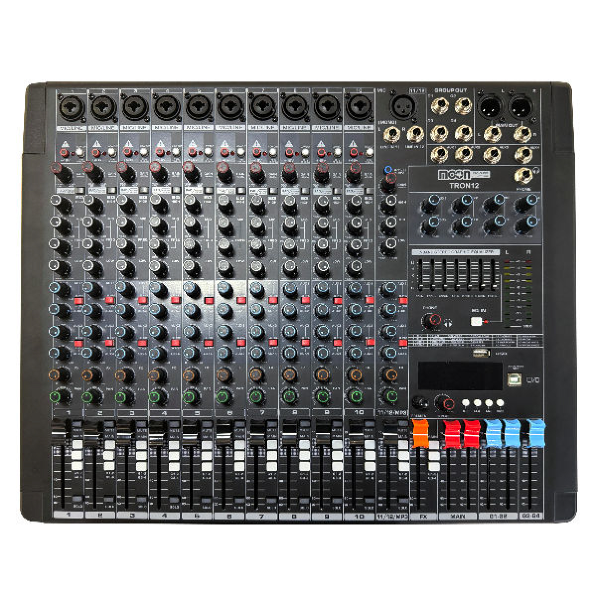 Mixer Profesional 12 Canales 24 Efectos Moon Tron12