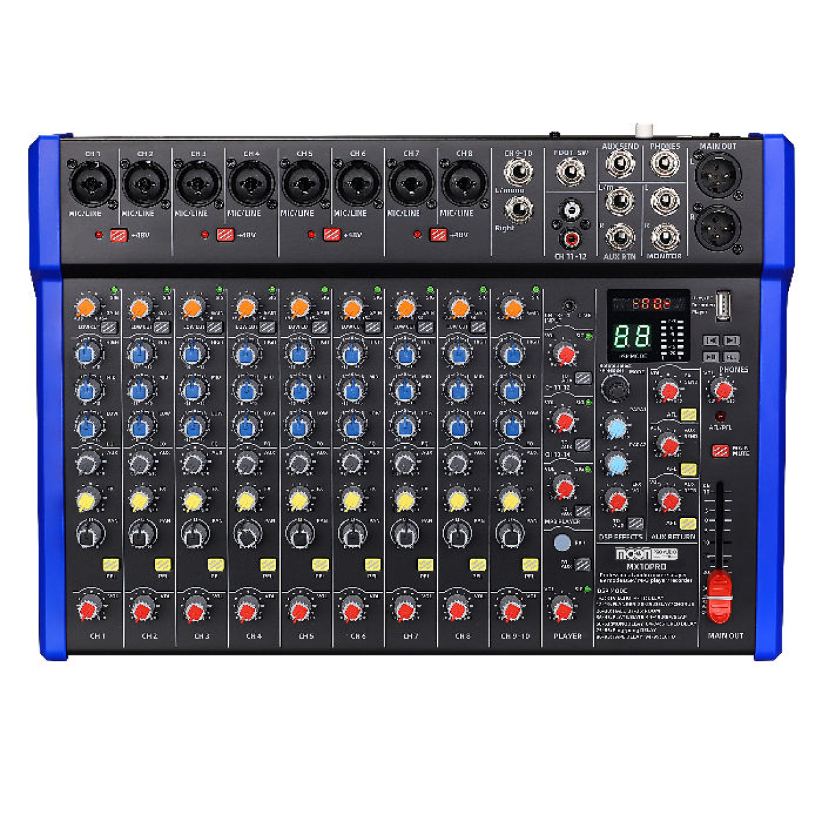 Mixer 10 Canales Bluetooth Moon Mx10pro
