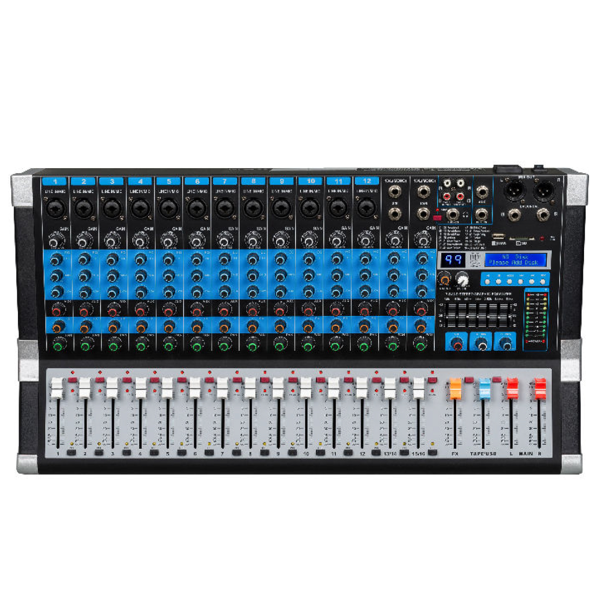 Consola potenciada 16 canales bluetooth 500W Moon MPM1116