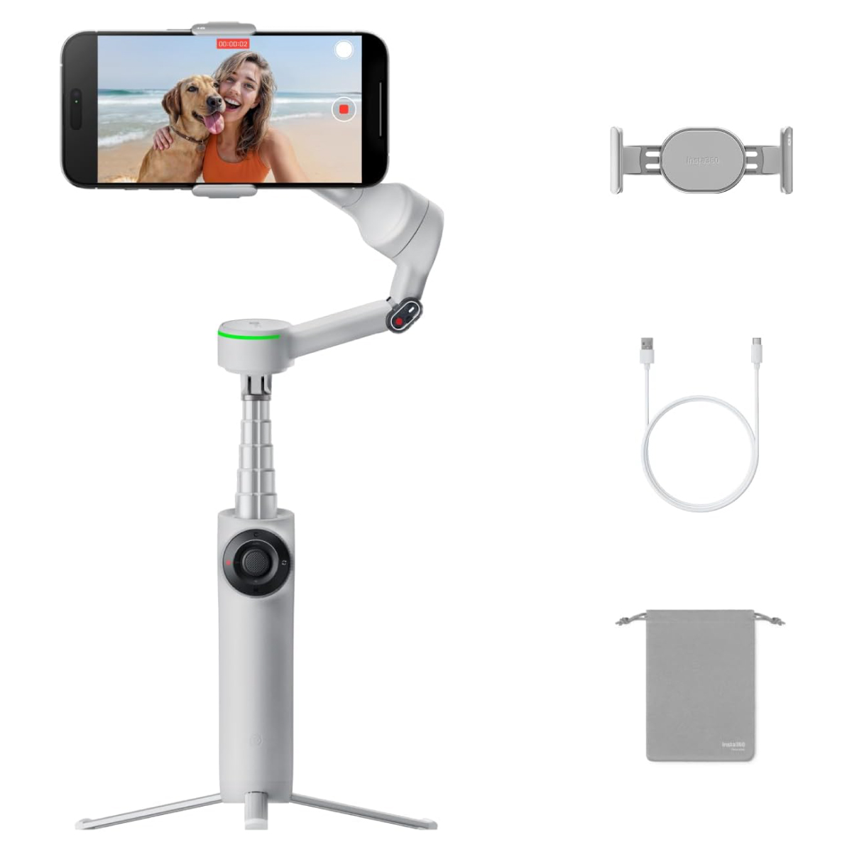 Estabilizador de celular con seguimiento 360 Insta360 Flow 2 pro Kit Standard