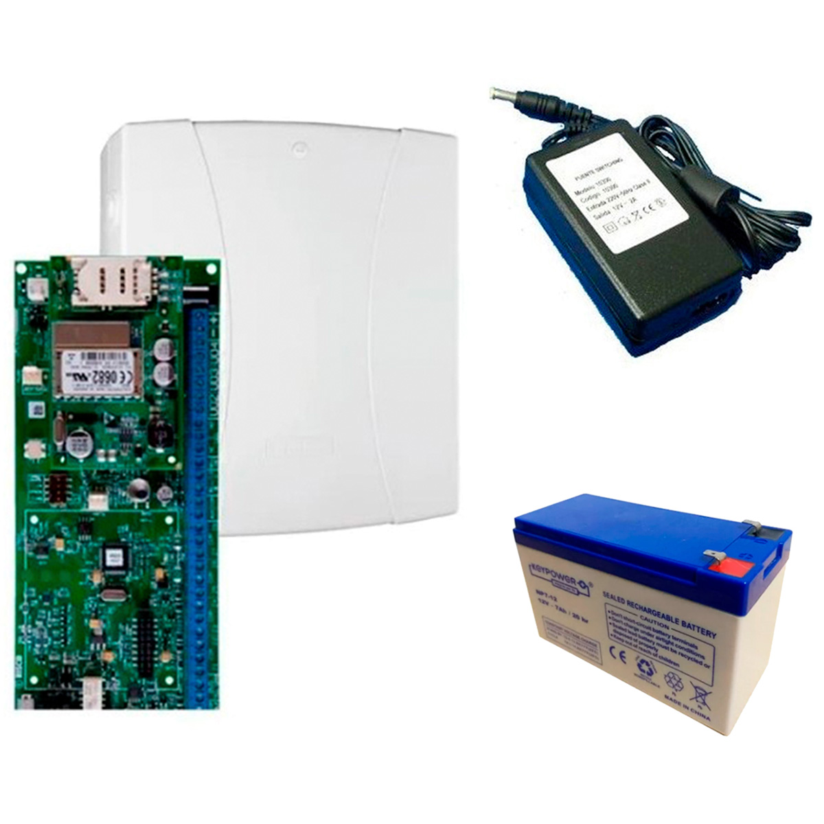 Kit alarma hogar 3: Panel de alarma Risco Lightsys 2 + fuente y batería