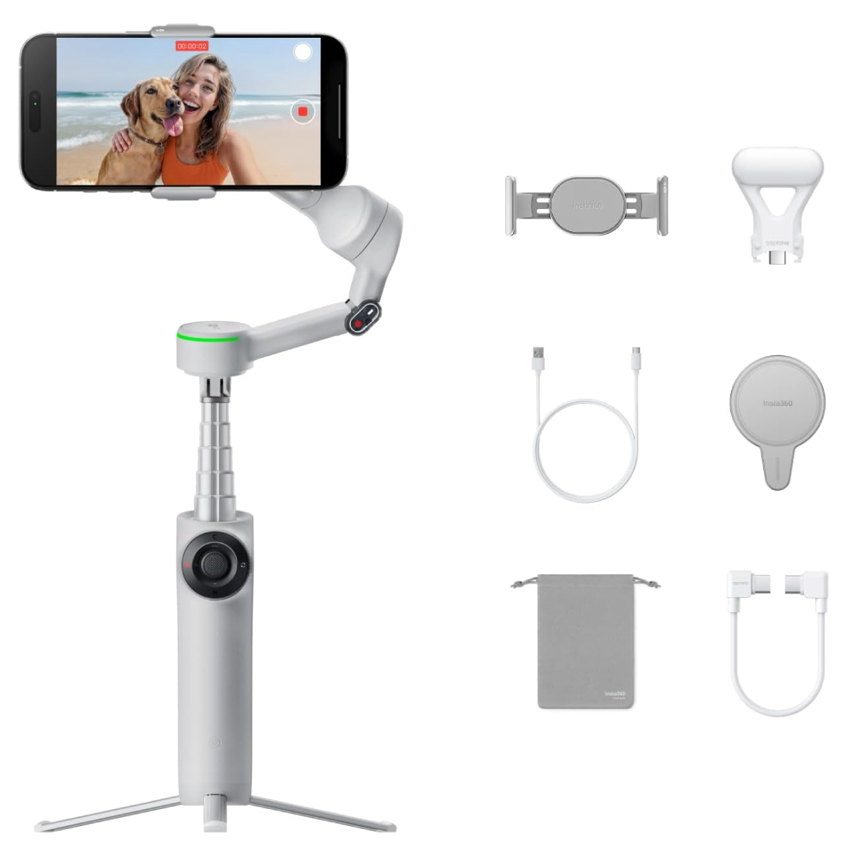 Estabilizador de celular con seguimiento 360 Insta360 Flow 2 pro Kit Creator