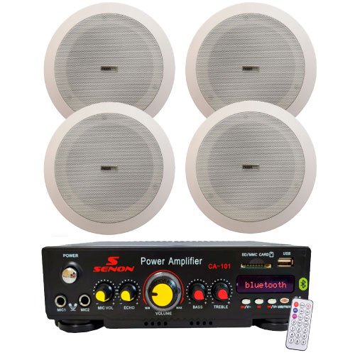 Combo audio funcional 2: Miniamplificador Ca101 Bt + 4 Parlantes Embutir Rbs106