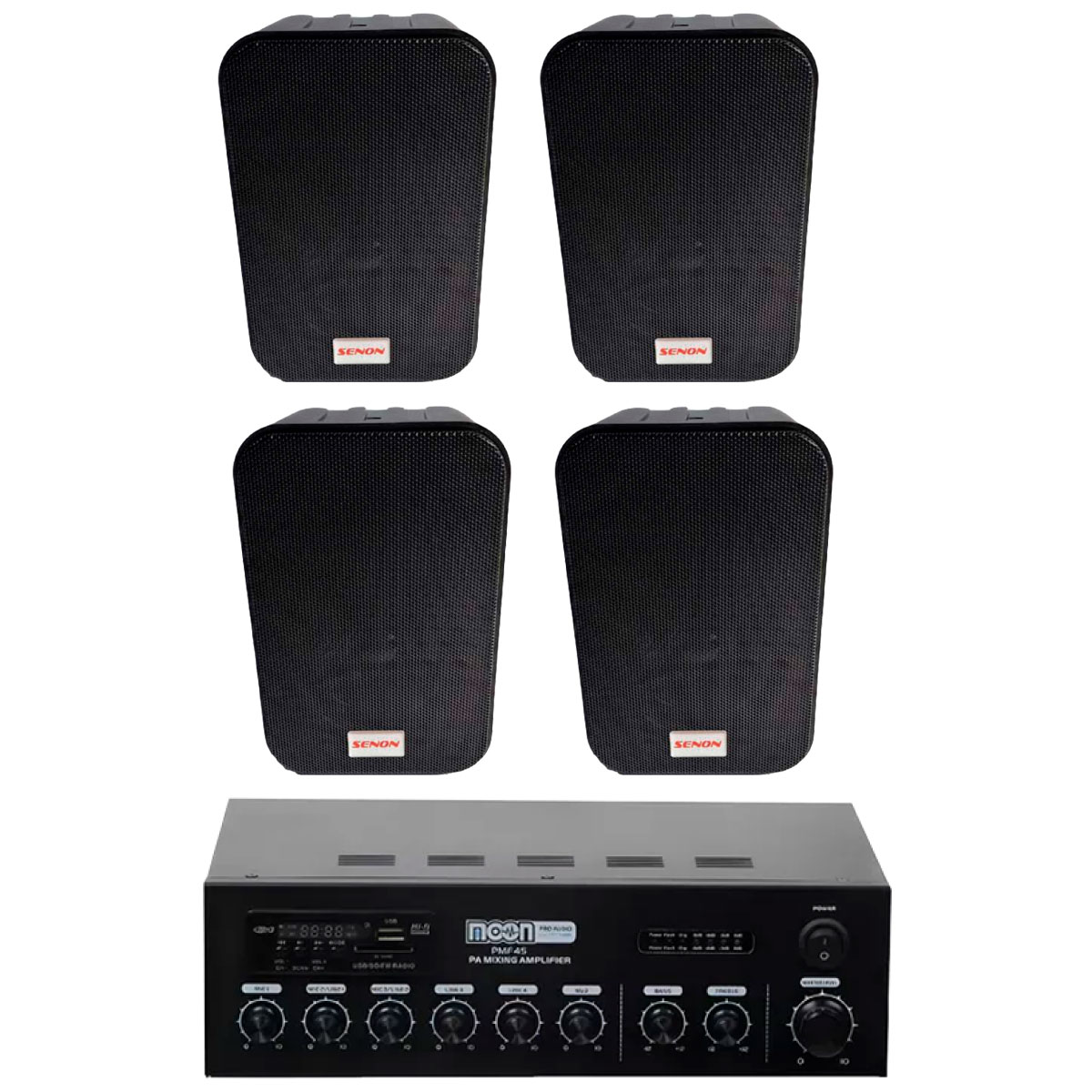 Combo Amplificador 45w Bluetooth + 4 Bafles Mr4