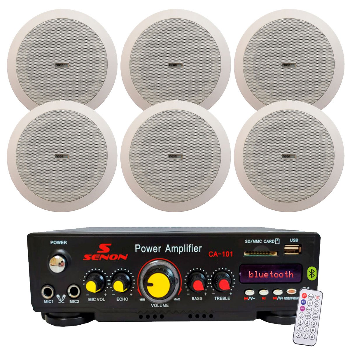 Combo Miniamplificador Ca101 Bt + 6 Parlantes Embutir Rbs106